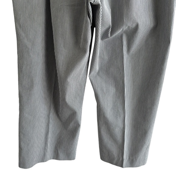 Alfred Dunner Seersucker Striped Pull On Pants 16W Gray White Cropped Coastal - Picture 8 of 13